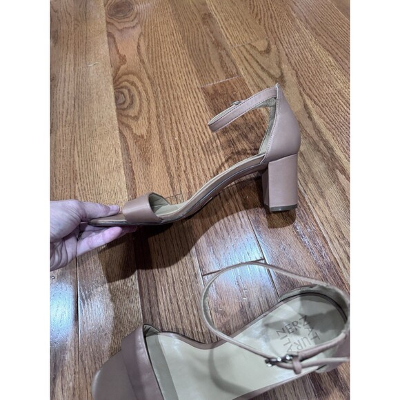 Naturalizer Nude Block Heel Sandals Size 12 Strappy Ankle Beige - Picture 7 of 10